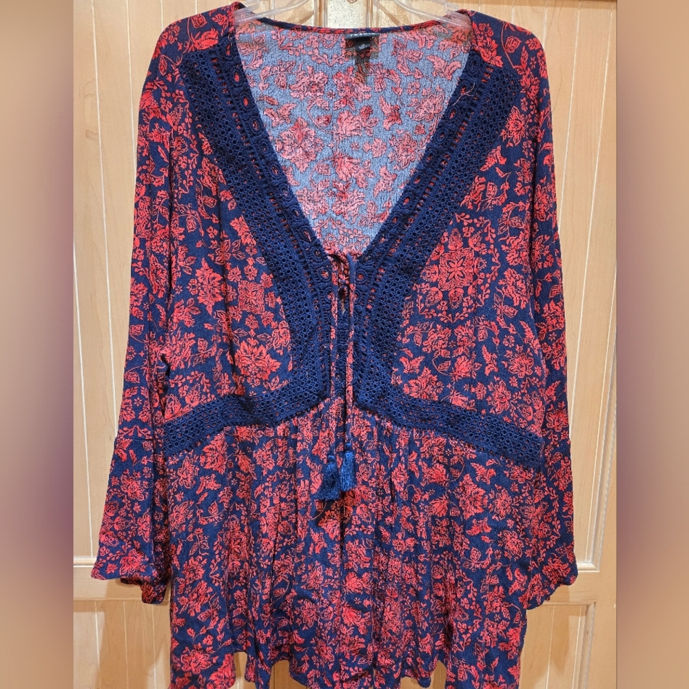 Torrid Boho Tassel Blouse 3X EUC